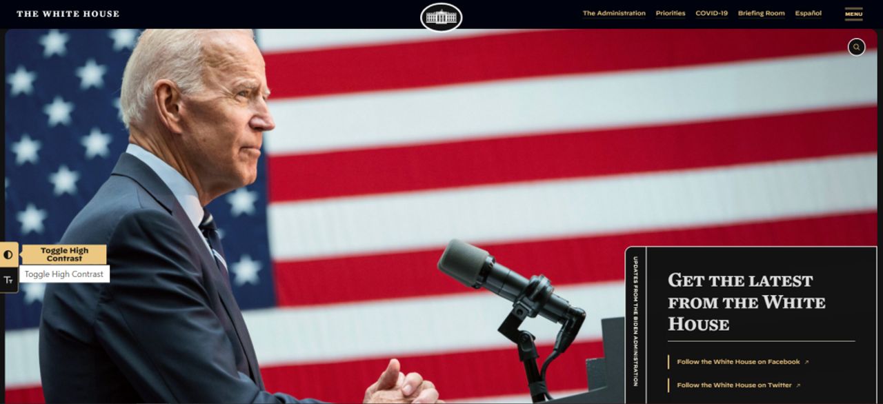 เว็บไซต์ทำเนียบขาว เพิ่มฟีเจอร์ใหม่รับการมาของโจ ไบเดน