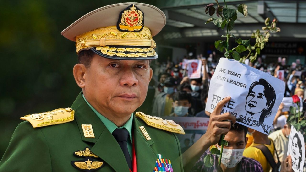 พลเอกอาวุโส มิน อ่อง หล่าย ผู้บัญชาการทหารสูงสุดของกองทัพเมียนมา