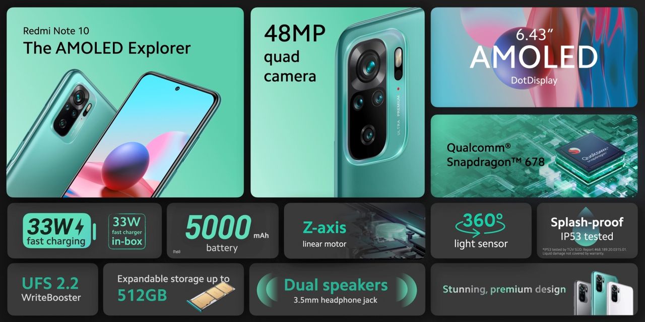สเปกภาพรวม Redmi Note 10