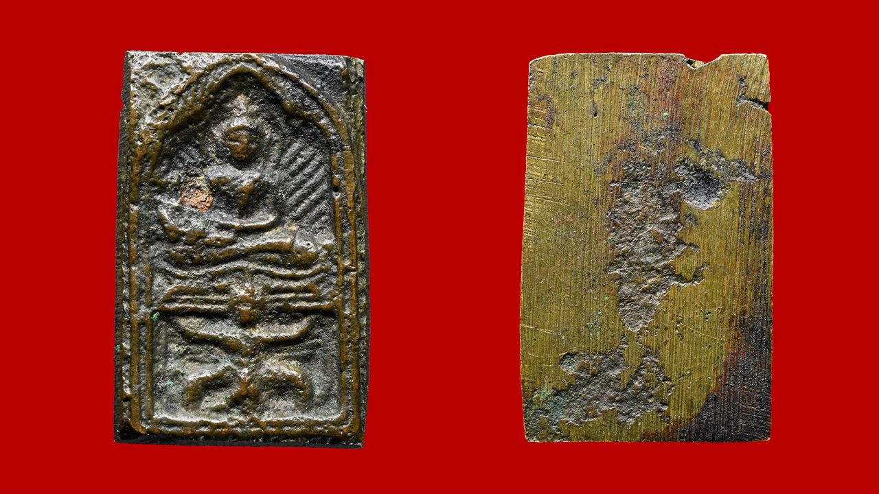 เหรียญหล่อพระพุทธ พิมพ์ทรงครุฑ วัดคลองขอม หลวงปู่ศุข วัดปากคลองมะขามเฒ่า ของ พิทยุตม์ สุนทรกาลันต์.