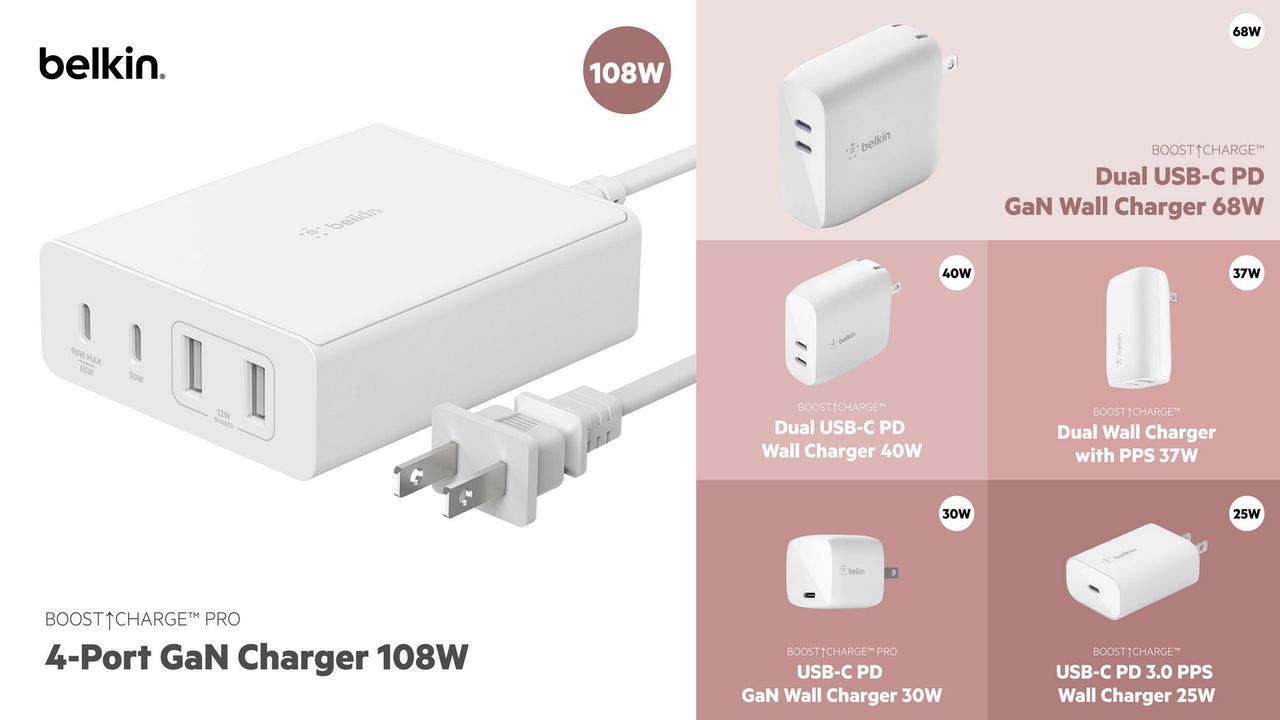 Belkin BOOST CHARGE PRO 4-Port GaN Charger 108W