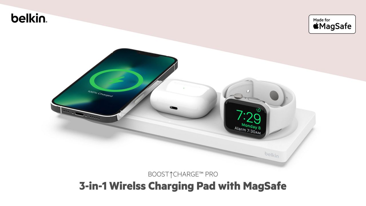 Belkin BOOST CHARGE PRO 3-in-1 Wireless Charging Pad with MagSafe