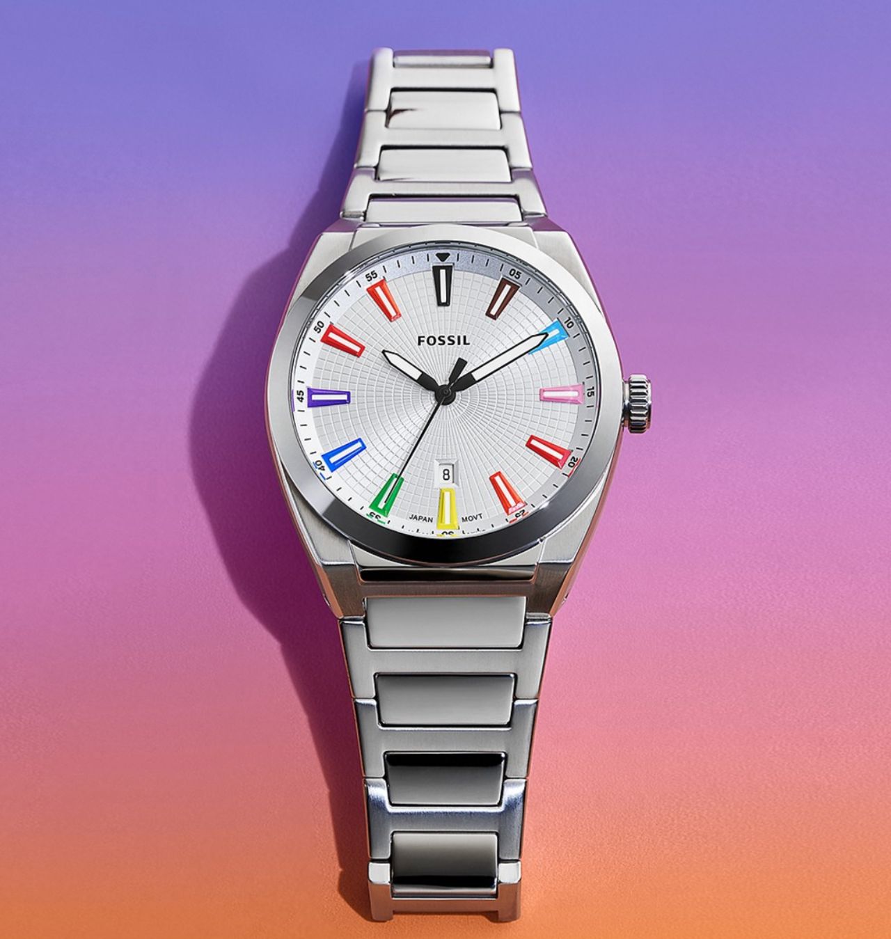 Fossil Pride Three-Hand Date Stainless Steel Watch