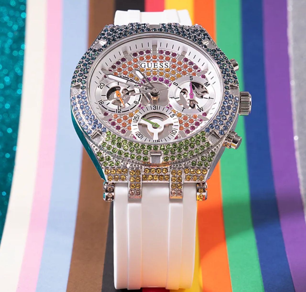 PRIDE LIMITED EDITION GLITZ SILICONE WATCH