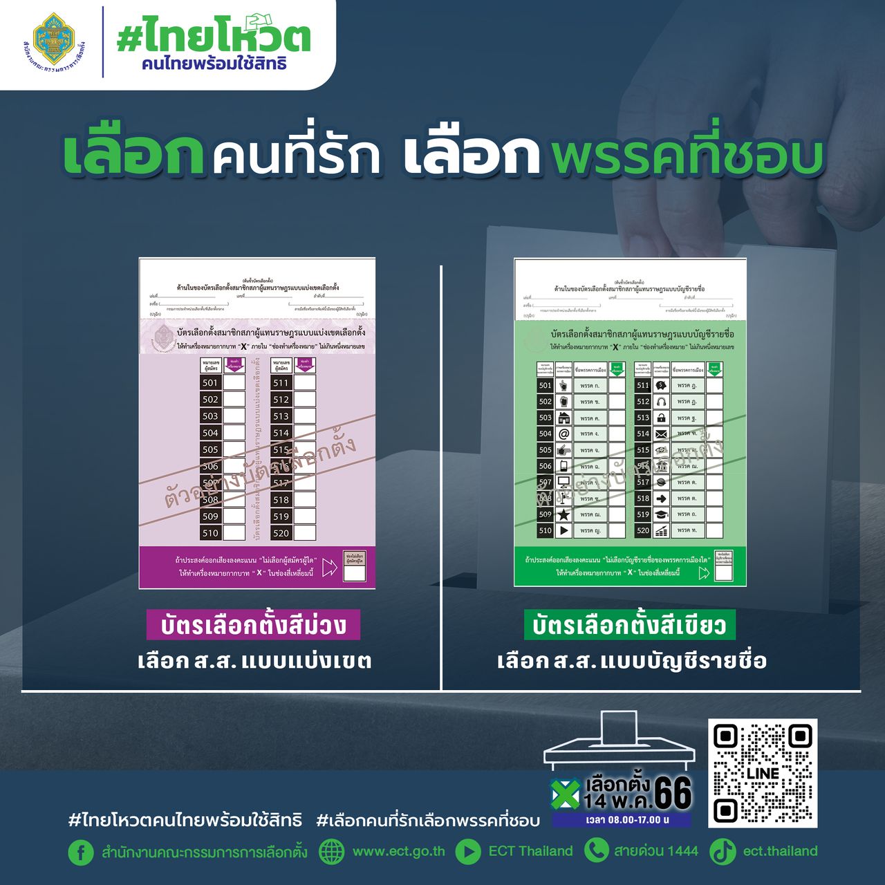 ตัวอย่างบัตรเลือกตั้ง 2566