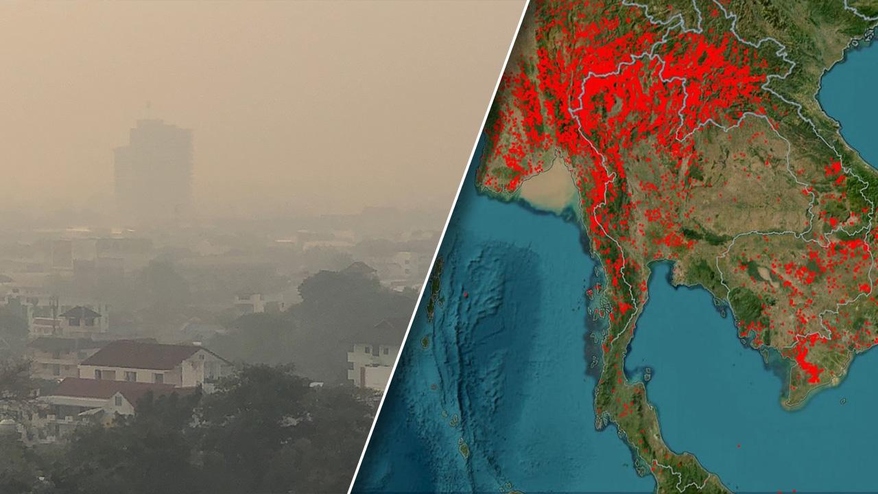 เชียงใหม่ PM 2.5 เข้าโซนสีม่วง ไฟป่าล้อมเมือง กลิ่นเหม็นไหม้กระจายฟุ้ง