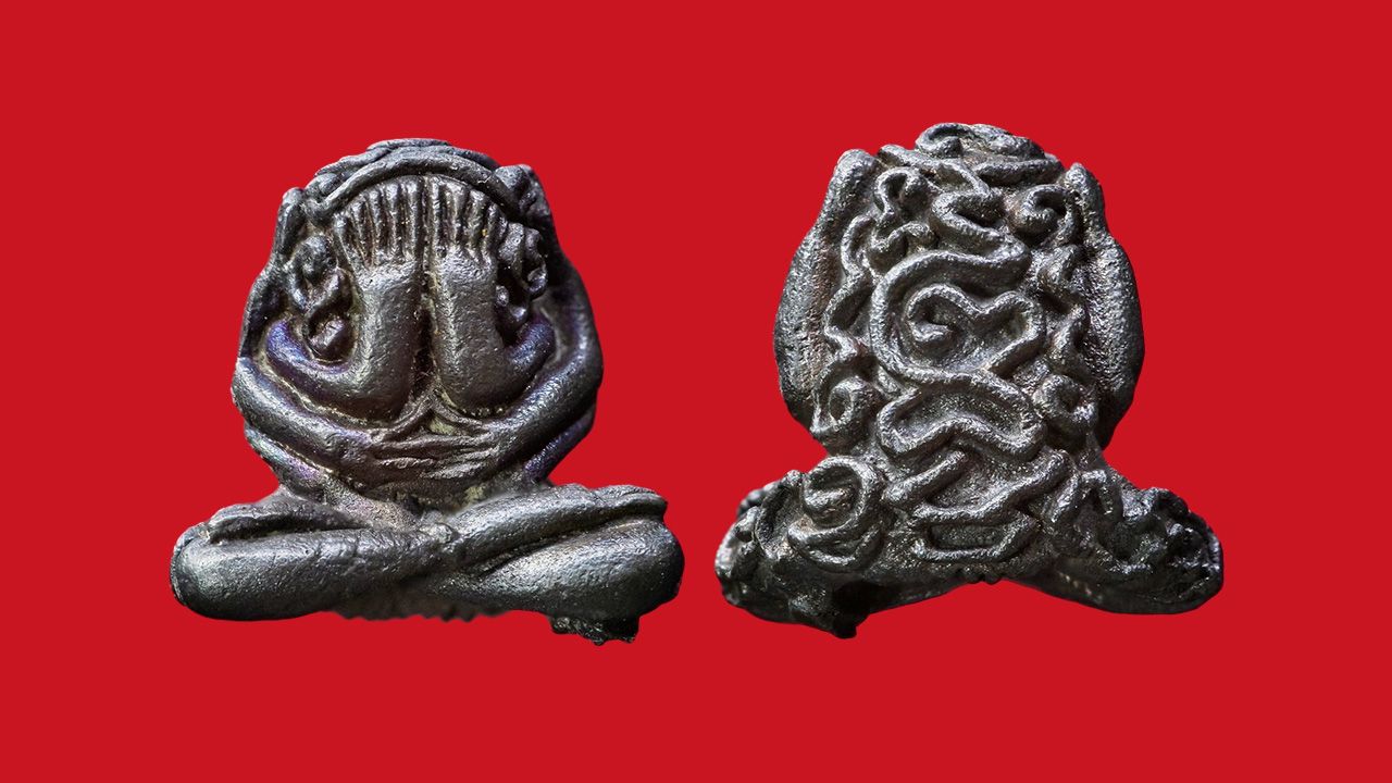 พระปิดตาสารพัดดี เนื้อนวโลหะ หลวงพ่อเกษม สำนักสงฆ์สุสานไตรลักษณ์ ของอ้วน นครปฐม.