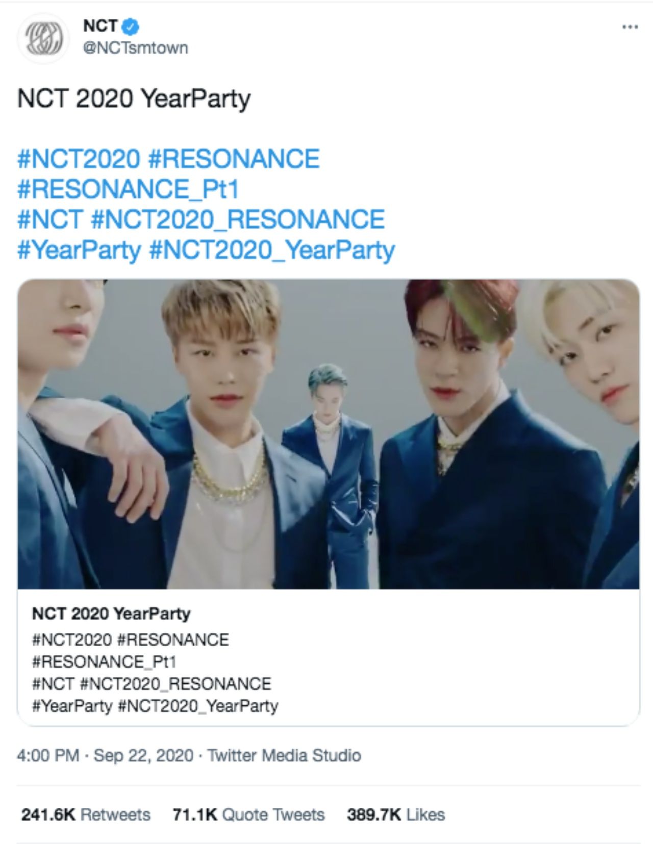 เครดิตทวีตจาก: https://twitter.com/NCTsmtown/status/1308330220563308546