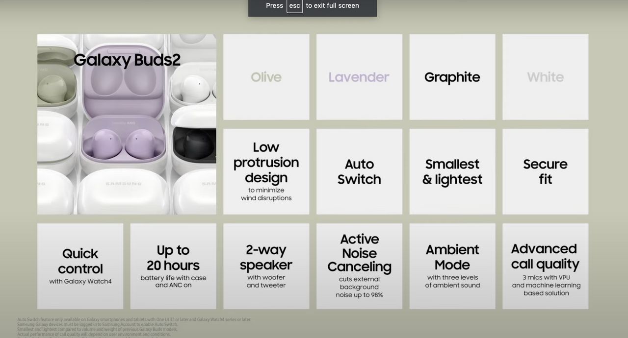  Galaxy Buds 2 สเปก