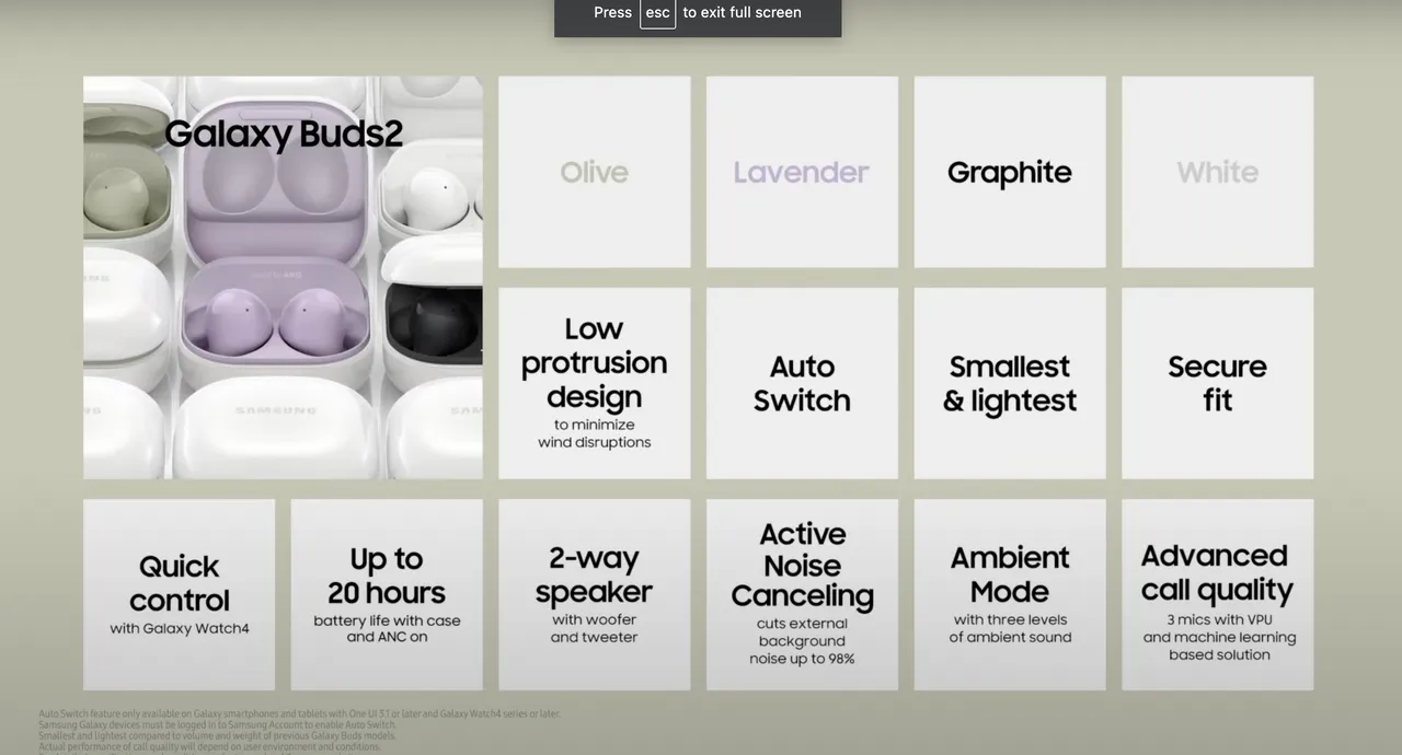 Galaxy Buds 2 สเปก