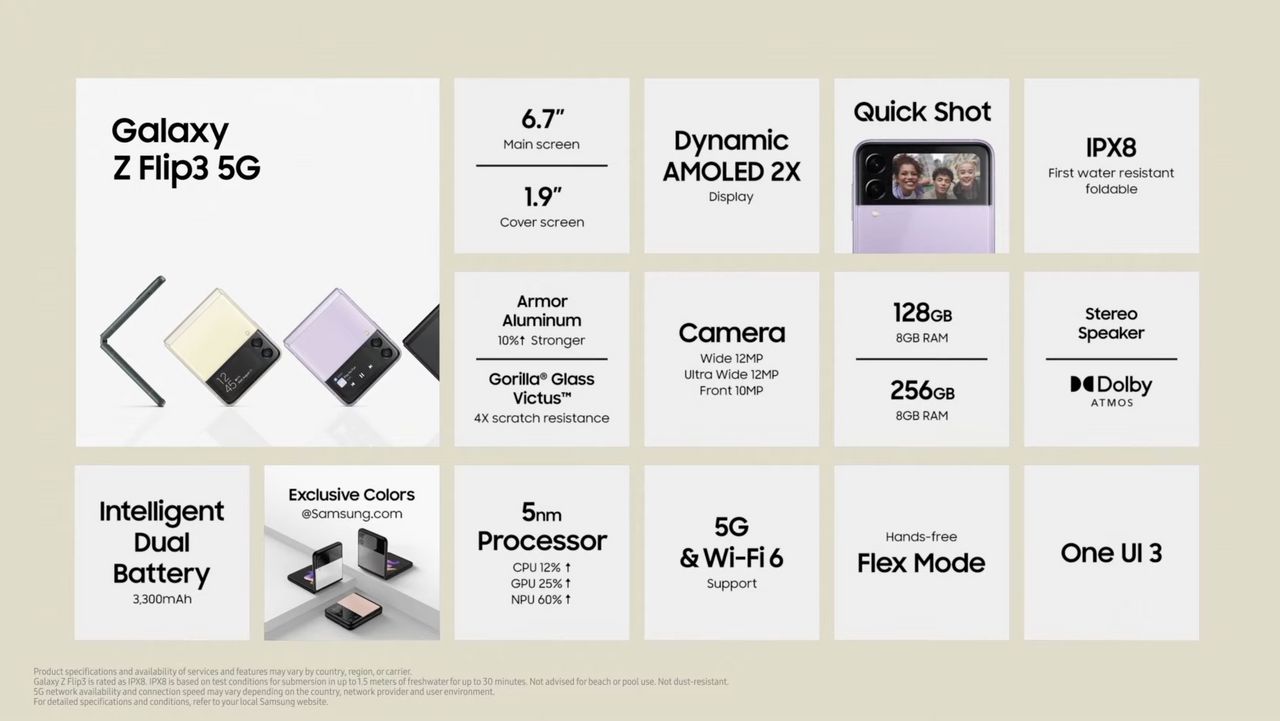 Galaxy Z Flip3 สเปก