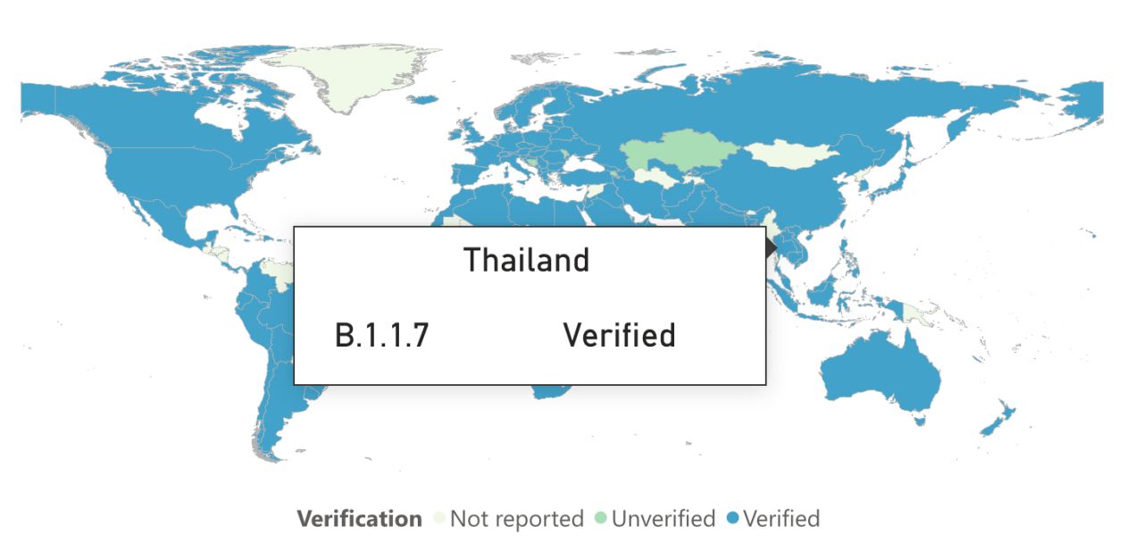 สายพันธุ์อังกฤษ (ภาพจาก ศูนย์ควบคุมและป้องกันโรคระบาด สหรัฐฯ CDC)