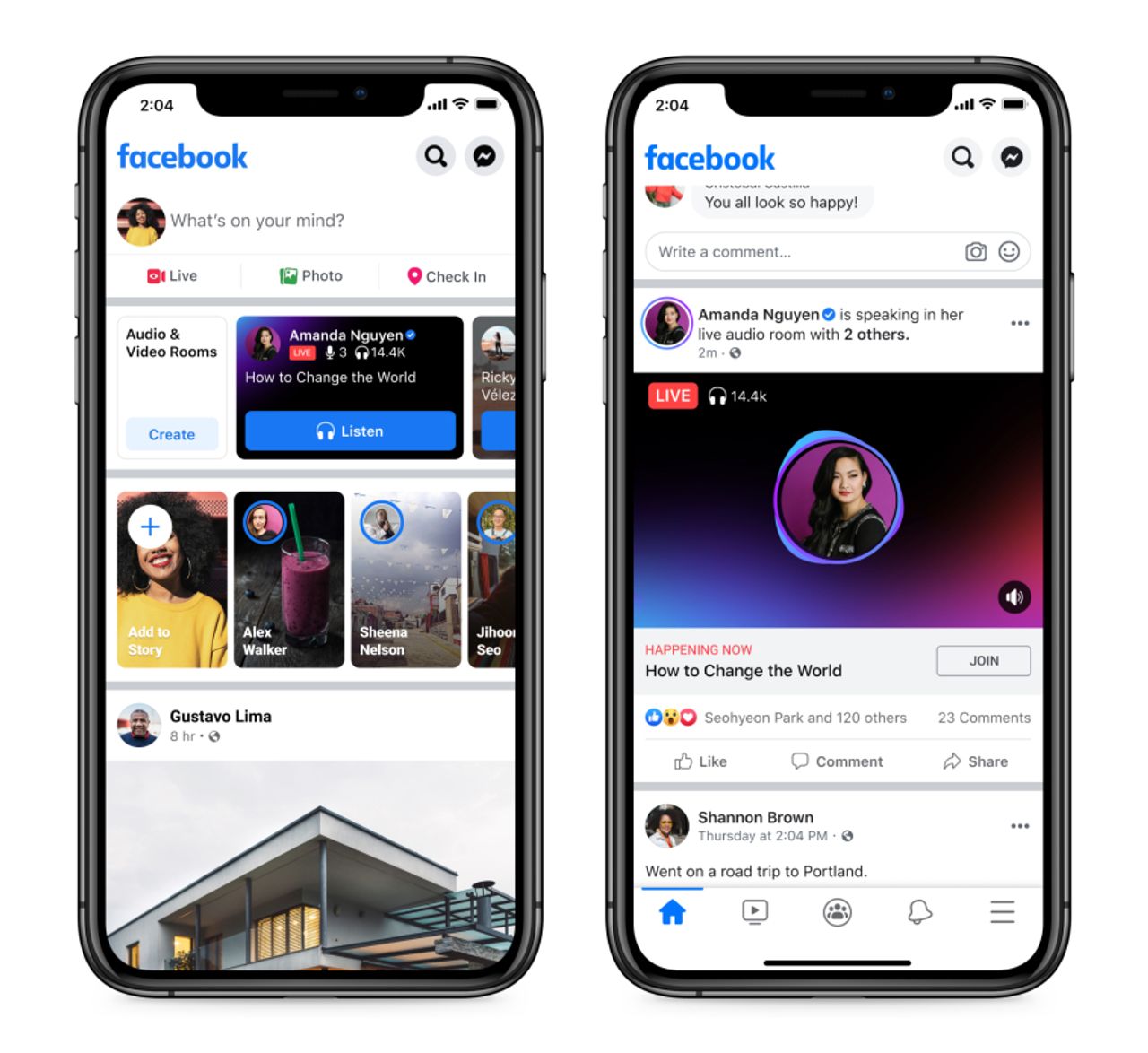 หน้าตาของ Live Audio Rooms