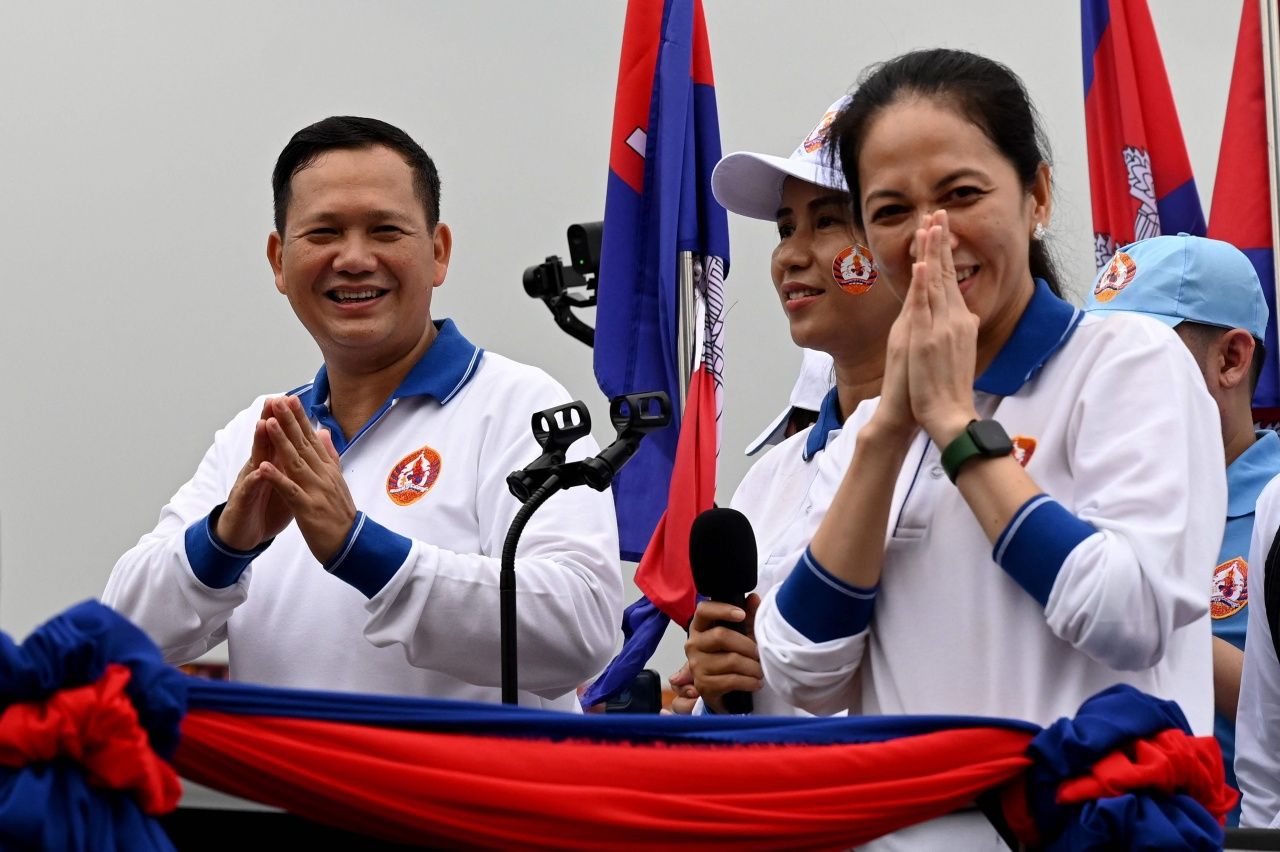 พลเอกฮุน มาเนต และภริยา มาช่วยพรรคประชาชนกัมพูชา หาเสียงวันสุดท้าย ก่อนจะมีการเลือกตั้งในวันที่ 23 ก.ค.2566