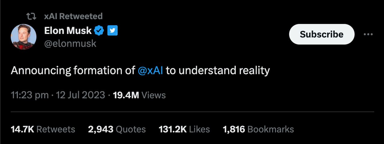 xAI บริษัทใหม่ของมัสก์