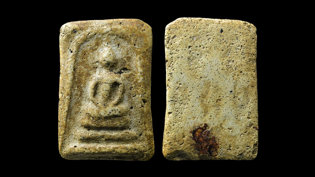 พระสมเด็จบางขุนพรหม พิมพ์เกศบัวตูม วัดใหม่อมตรส ของพรรค  คูวิบูลย์ศิลป์.