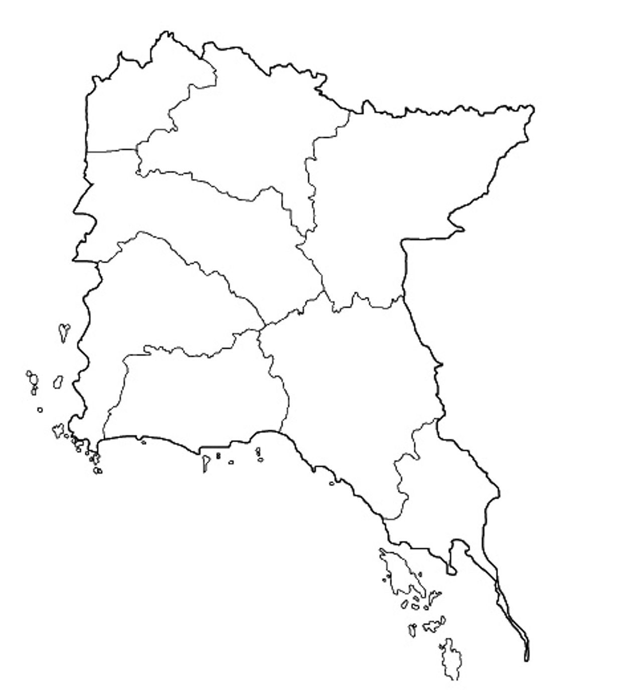 แผนที่ประเทศไทย : ภาคตะวันออก