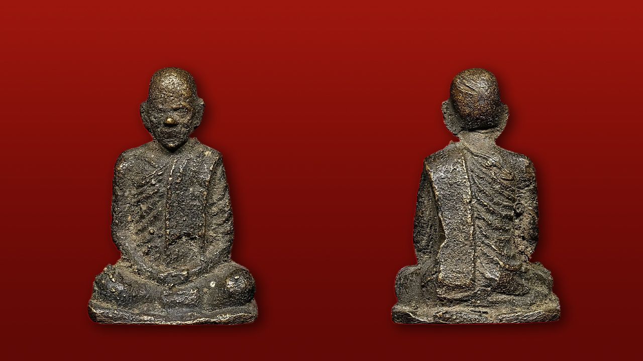 รูปเหมือนลอยองค์ หล่อโบราณ รุ่นแรก หลวงพ่อแฉ่ง วัดบางพัง ของเต่า พระเครื่อง.