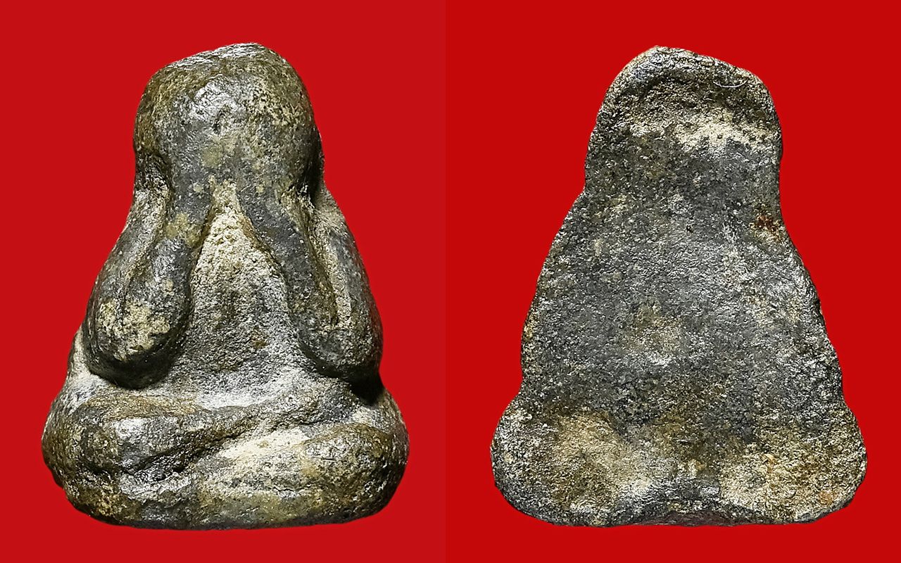 พระปิดตา ข้าวตอกแตก เนื้อชินตะกั่ว หลวงปู่เอี่ยม วัดหนังฯ ของมาร์ค ดอนเมือง.