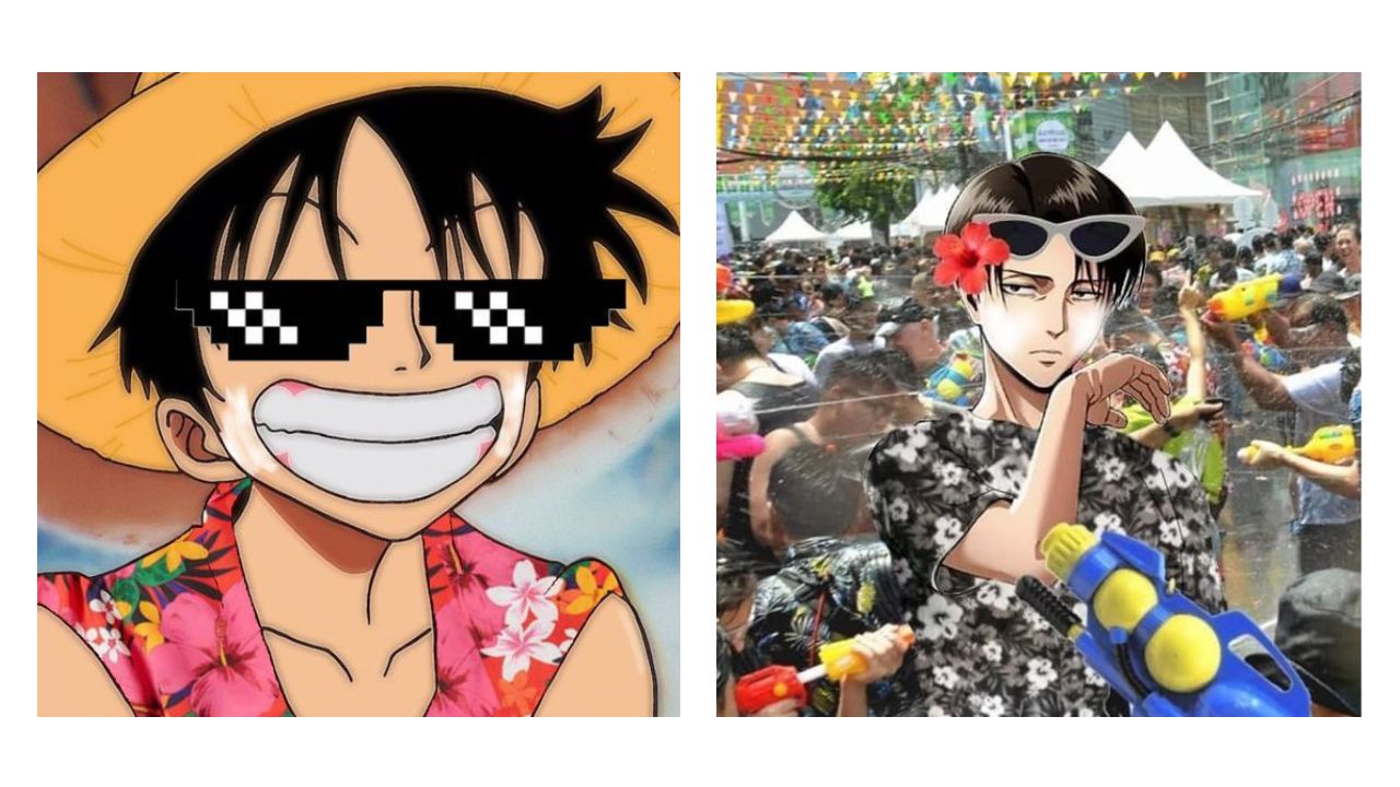 ตัวอย่างภาพอนิเมะสงกรานต์บนเว็บไซต์ Pinterest