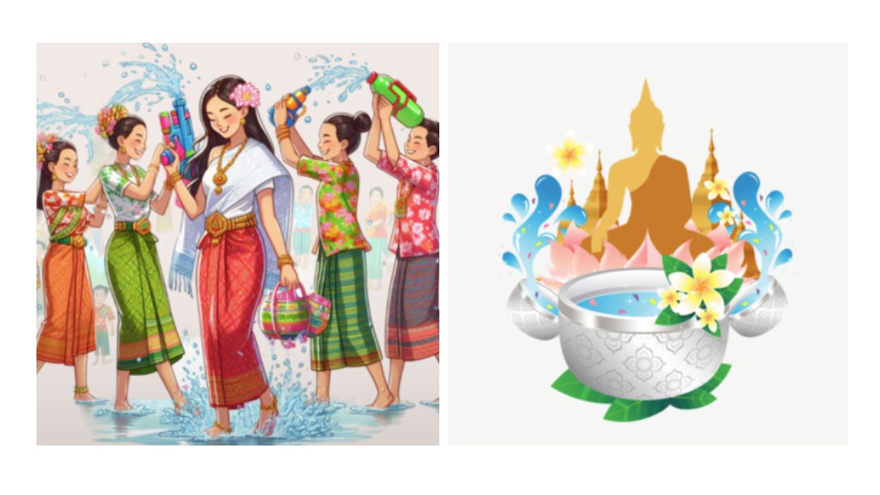 ตัวอย่างภาพอนิเมะสงกรานต์บนเว็บไซต์ PNGtree