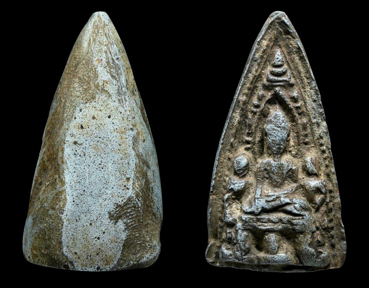 พระเลี่ยง เนื้อเขียวหินครก กรุวัดมหาวัน ของตะวัน พระสกุลลำพูน.