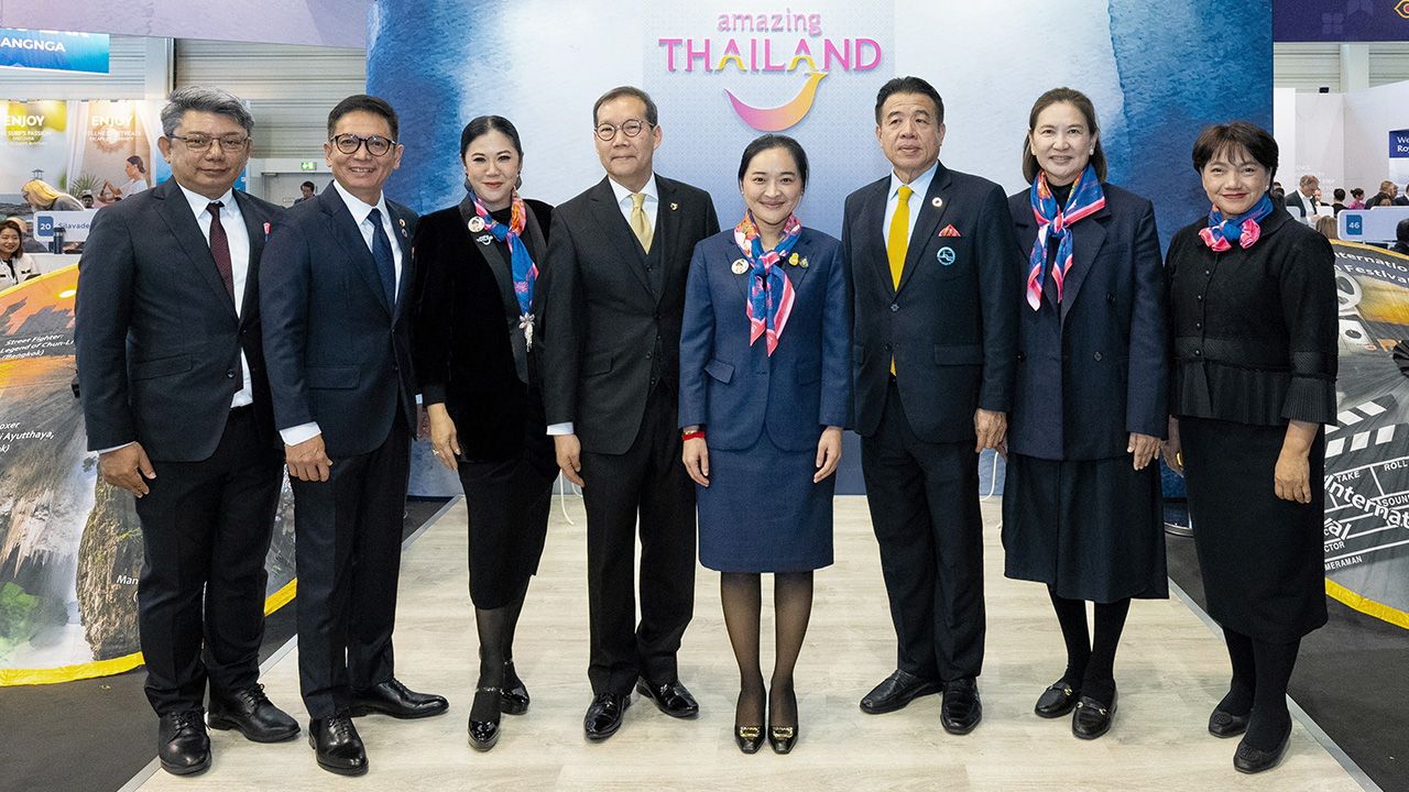 ชวนเที่ยวไทย สุดาวรรณ หวังศุภกิจโกศล รมว.การท่องเที่ยวและกีฬา เปิดคูหาประเทศไทย ในงาน ITB Berlin 2024 มหกรรมส่งเสริมการขายทางการท่องเที่ยว โดยมี ณัฐวัฒน์ กฤษณามระ, โชติ ตราชู และ ฐาปนีย์ เกียรติไพบูลย์ มาร่วมงานด้วย ที่กรุงเบอร์ลิน ประเทศเยอรมนี วันก่อน.