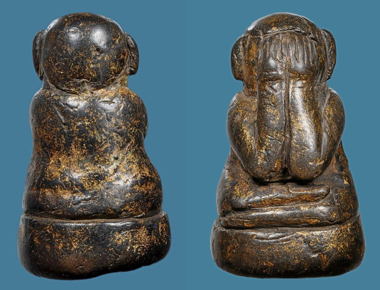 พระปิดตา พิมพ์ปั้น เนื้อผงคลุกรัก หลวงพ่อแก้ว วัดเครือวัลย์ ของ นิธิศ นนท์วราเวช.