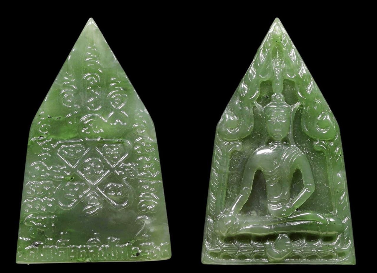 พระขุนแผน ทรงพล เนื้อหยกเขียว พระอาจารย์โชคดี วัดไก่เตี้ย ของเต่า พระเครื่อง.