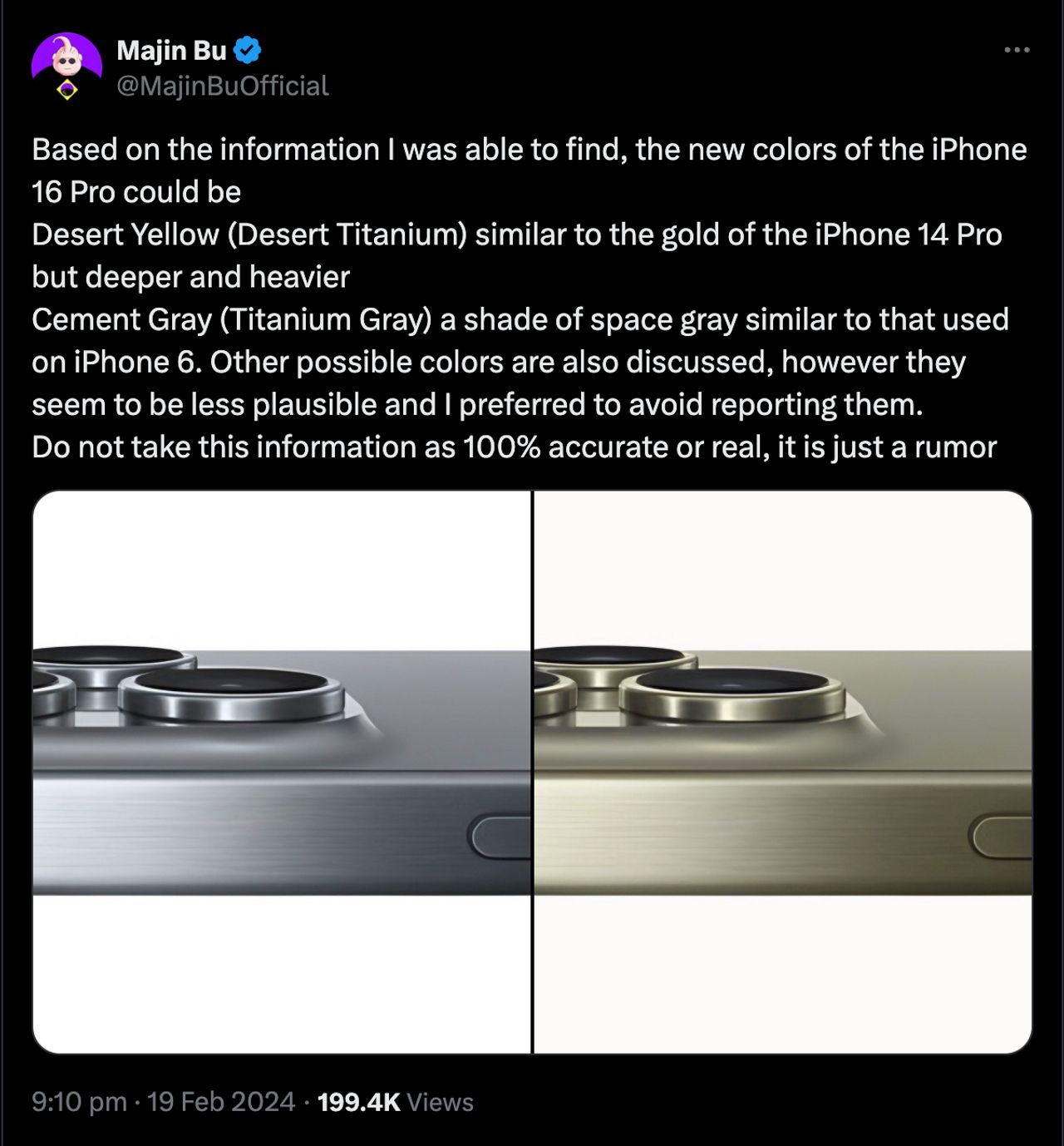 ข้อมูลล่าสุดของ iPhone 16 Pro และ iPhone 16 Pro Max