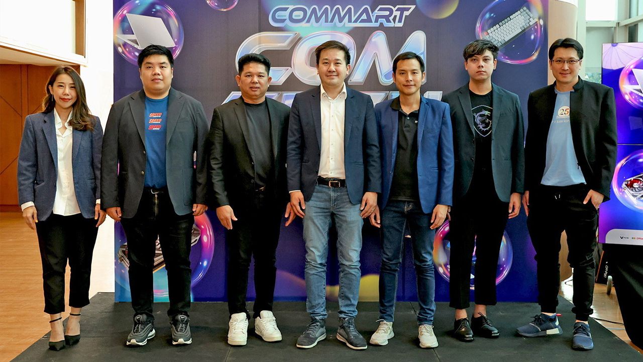 อย่าพลาด  -  บุญเลิศ นราไท แถลงข่าวการจัด “COMMART COMTECH” งานจำหน่ายสินค้าไอทีพร้อมโปรโมชันพิเศษ ระหว่าง 7-10 มี.ค. ที่ไบเทค บางนา โดยมี สมยศ เชาวลิต, เกษม ศรีเลิศชัยพานิช และ ชนินทร์ เชาวะวนิชย์ มาร่วมแถลงด้วย ที่อาคารซีดับเบิ้ลยู ทาวเวอร์ วันก่อน.