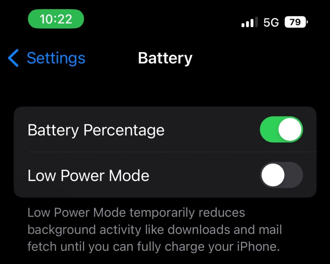 เปอร์เซ็นต์แบตเตอรี่ของ iOS 16