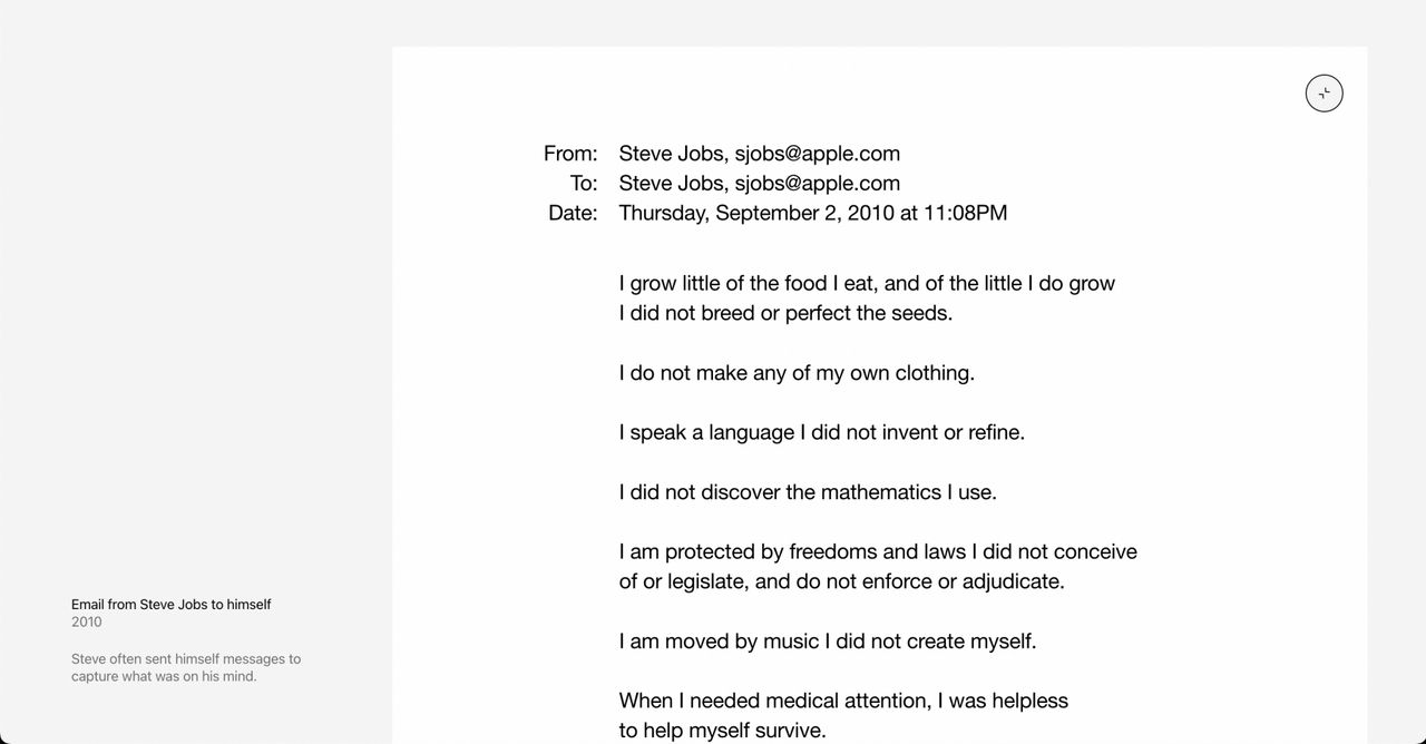 อีเมลที่สตีฟ จ็อบส์ เขียนถึงตัวเอง