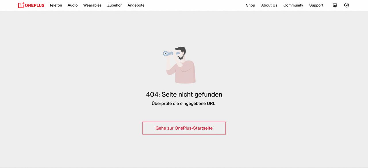 หน้าเว็บไซต์ของ OnePlus