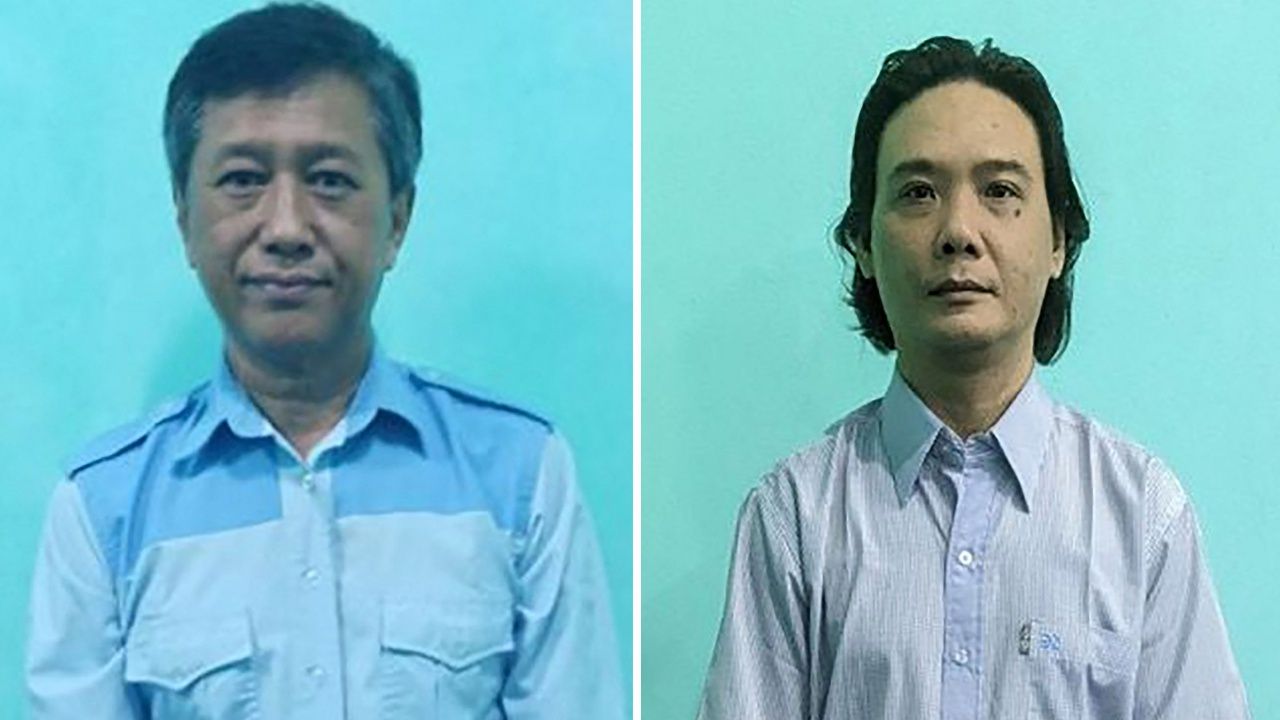 จ่อ มิน ยู หรือ โก จิมมี นักเคลื่อนไหวเพื่อประชาธิปไตยในเมียนมา(ซ้าย)และ เพียว เซยา ตอ อดีตส.ส.พรรคNLD 