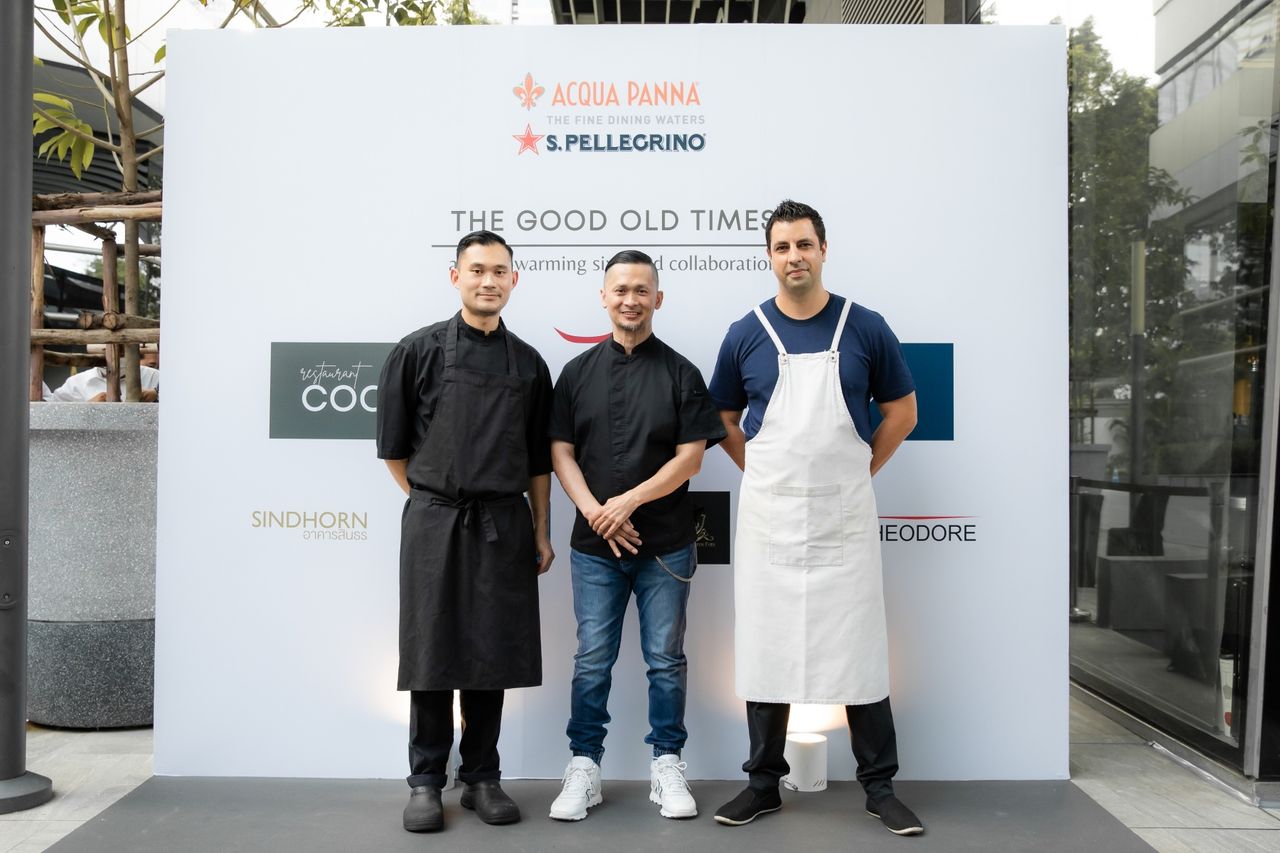 จากซ้ายไปขวา เชฟแท๊ป, เชฟไฮเคิล โจฮารี และเชฟมีร์โก เคลเลอร์