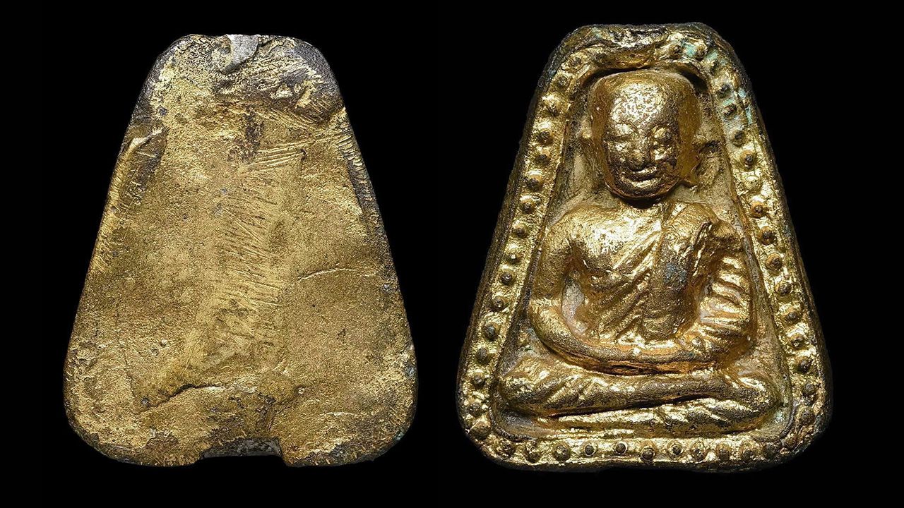 เหรียญหล่อโบราณ พิมพ์จอบใหญ่ นิยม A หลวงพ่อเงิน วัดบางคลาน ของเด่น อยุธยา.