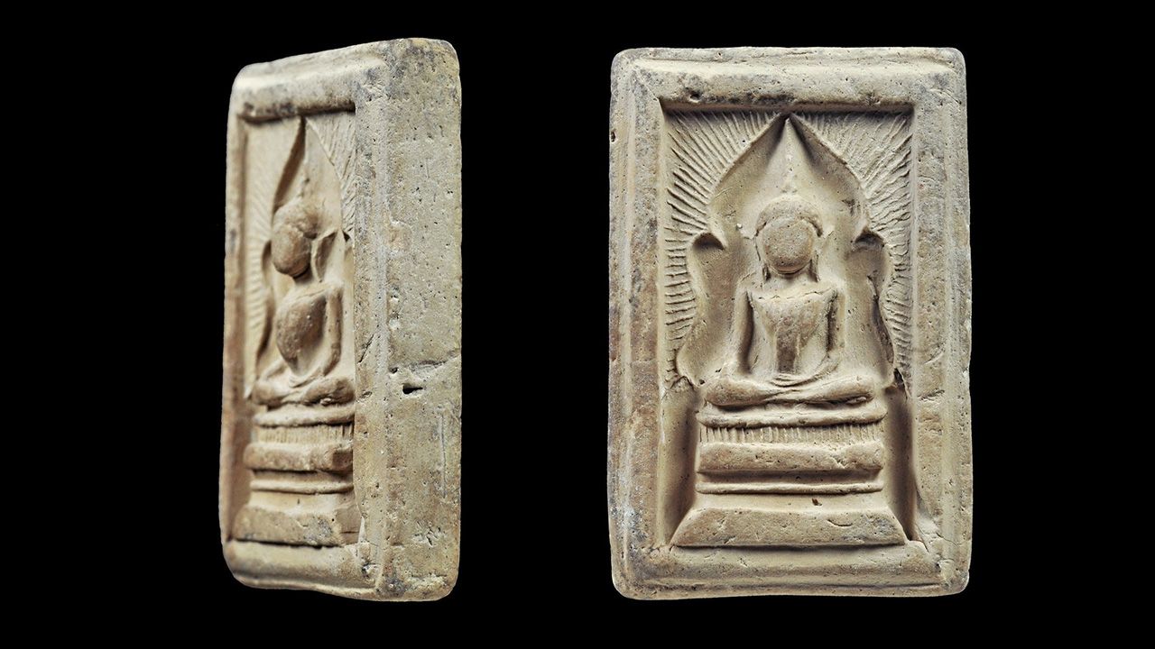 พระพิมพ์สมเด็จแหวกม่าน (อกใหญ่) หลวงพ่อกวย วัดโฆสิ ตาราม ของต้อม สำนักจันทร์.