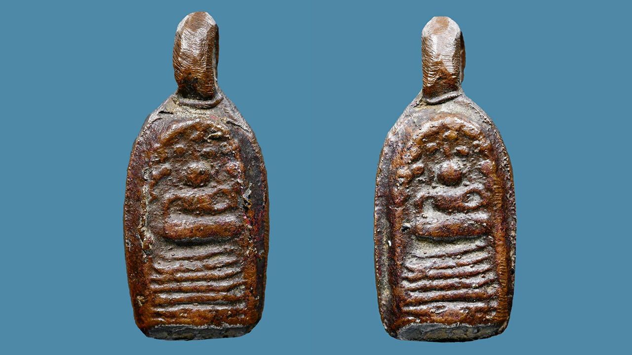 เหรียญหล่อพระคง สองหน้า พิมพ์จิ๋ว เนื้อสัมฤทธิ์ ก้นอุดผง หลวงปู่พริ้ง วัดบางปะกอก ของแมน รัตนา.