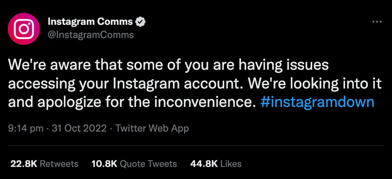 อินสตาแกรมล่มทั่วโลก