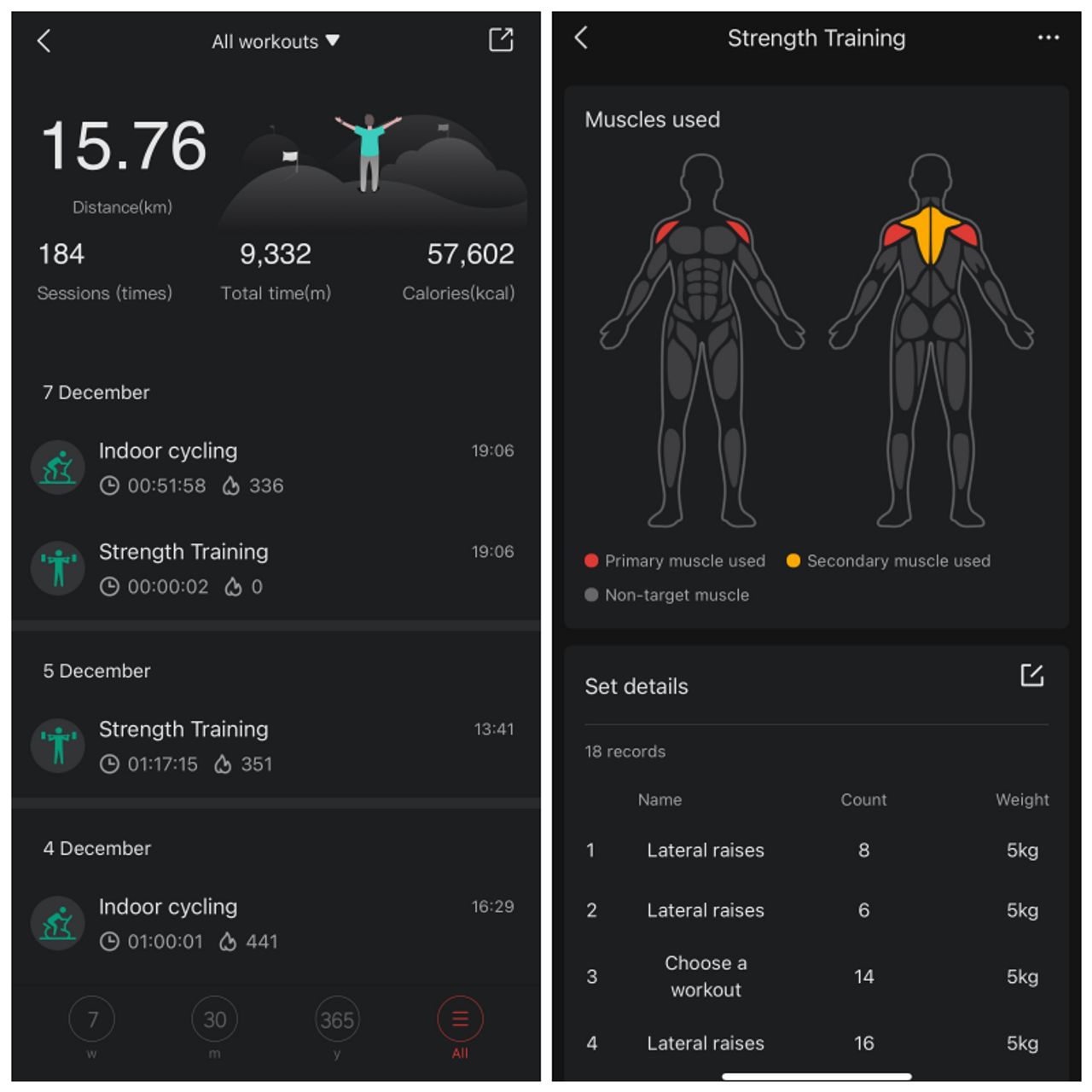 ข้อมูลด้านการออกกำลังกายจะอยู่บนแอปพลิเคชัน Zepp