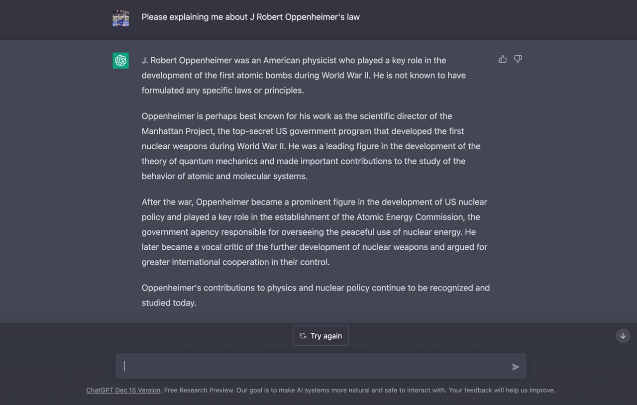 ChatGPT ในการทำงานในลักษณะเสิร์ชเอนจิน