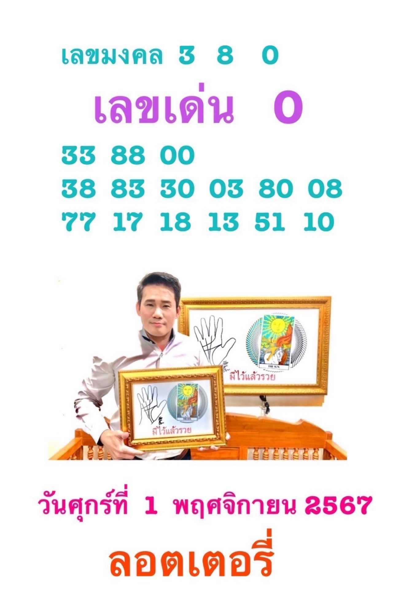 เลขเด่นวันที่ 1 พ.ย. 2567