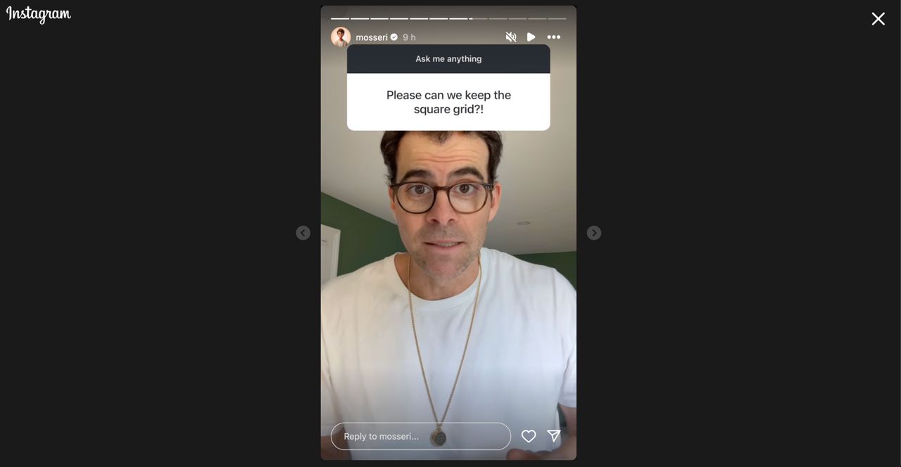 อดัม มอสเซรี ตอบคำถามจากผู้ติดตามเกี่ยวกับประเด็นหน้าโปรไฟล์ใหม่ของอินสตาแกรม