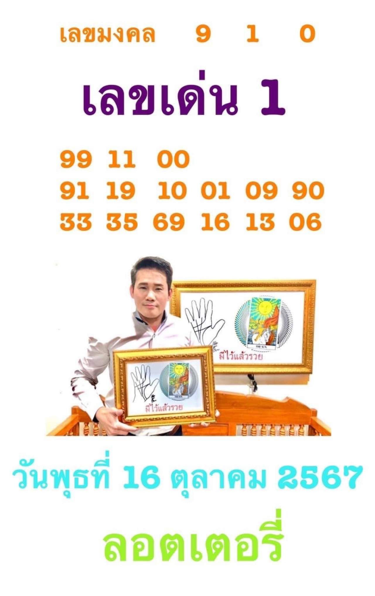 เลขเด็ด 16 ตุลาคม 2567