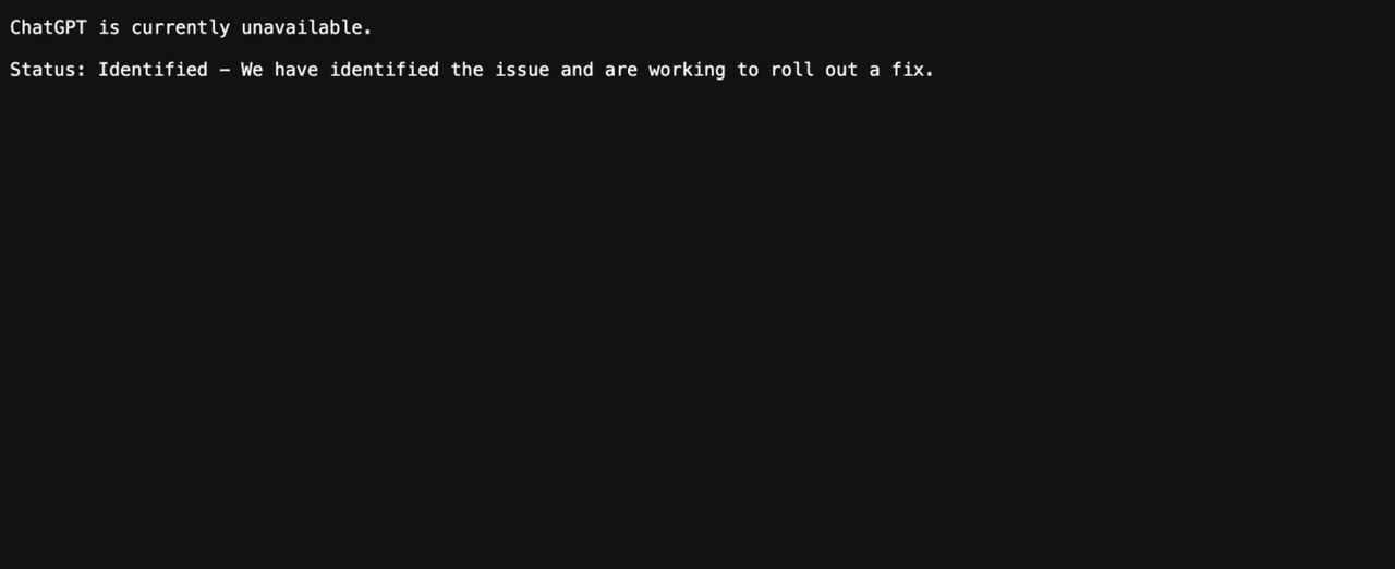 ChatGPT ไม่สามารถให้บริการได้ตามปกติในช่วงเช้าวันนี้
