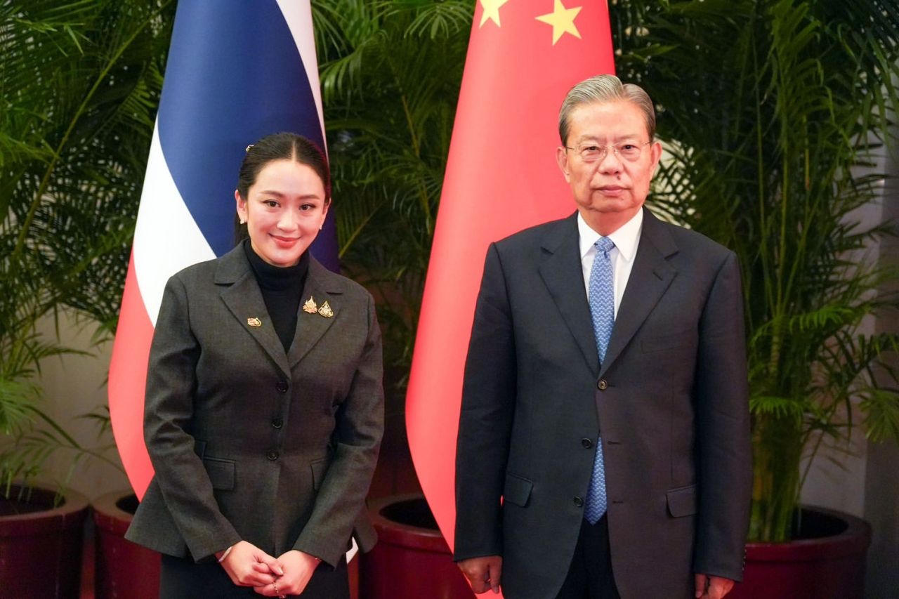 น.ส.แพทองธาร ชินวัตร นายกรัฐมนตรี  เข้าพบหารือ นายจ้าว เล่อจี้ ประธานสภาประชาชนแห่งชาติสาธารณรัฐประชาชนจีน