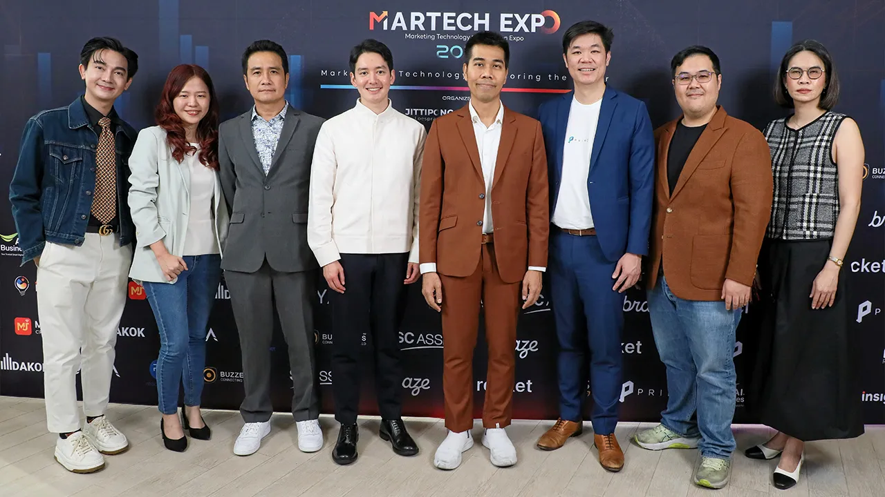อย่าพลาด ธนโชติ วิสุทธิสมาน และ สมยศ วรวุฒิยานนท์ แถลงข่าวการจัดงาน “SC ASSET Presents MARTECH EXPO 2025” มหกรรมเทคโนโลยีการตลาดเพื่อธุรกิจยุคดิจิทัล ในวันที่ 26 มี.ค. ที่ไบเทคบุรี โดยมี รางวัล ดุษฎีสุรพจน์ มาร่วมงานด้วย ที่สยามพารากอน วันก่อน.