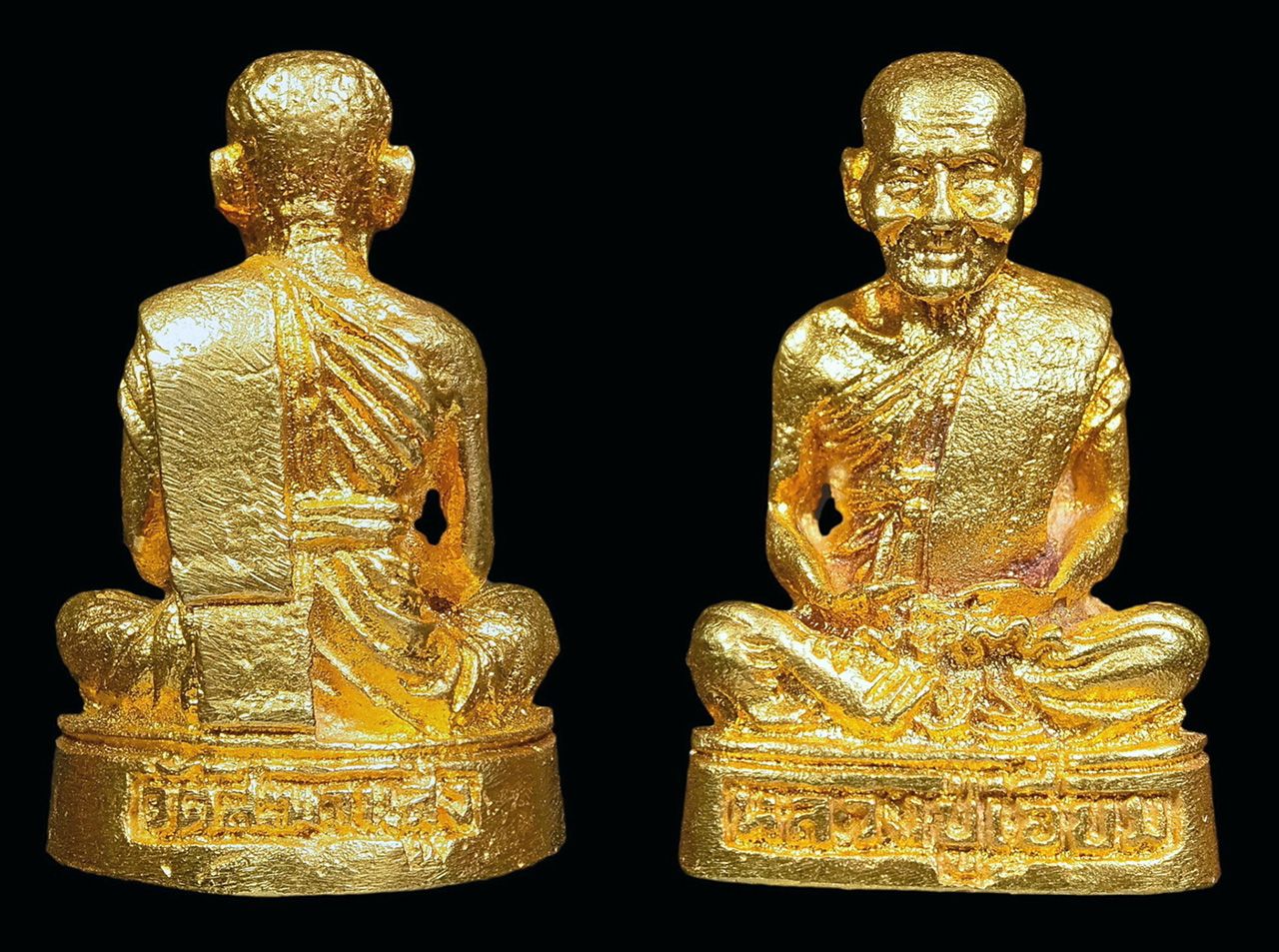 รูปเหมือนลอยองค์ เนื้อทองคำ หมายเลข ๑๒๘ รุ่นฉลองศาลหลักเมืองจังหวัดนนทบุรี พ.ศ.๒๕๓๓ หลวงปู่เอี่ยม วัดสะพานสูง ของ “อ.พอยท์”.