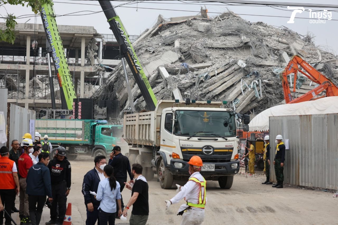 อาคาร สตง.แห่งใหม่ ที่อยู่ระหว่างการก่อสร้าง พังถล่มจากเหตุแผ่นดินไหว ตั้งแต่วันที่ 28 มีนาคม 2568
